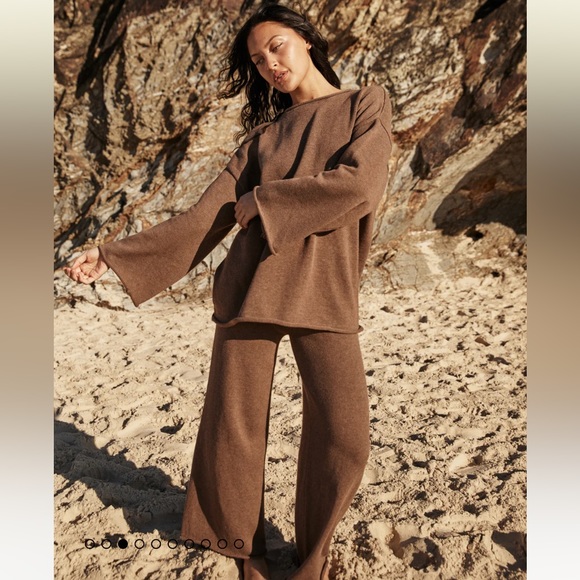 NWT Relaxed Knit Sweater Set in mocha size S/M - Picture 5 of 8